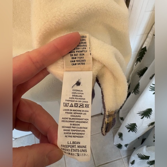 LL Bean fleece lined flannel hoodie - Picture 5 of 12